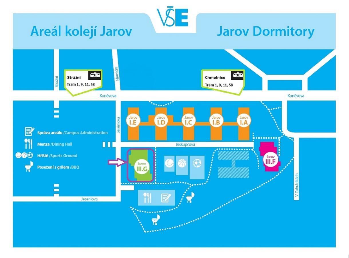프라하 Eislerova Kolej Jarov 호스텔 외부 사진